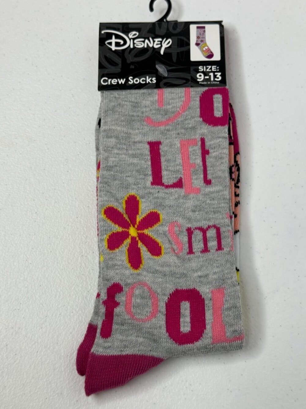Disney Lizzie McGuire Smile Fool You Crew Socks 9-13 Y2K New